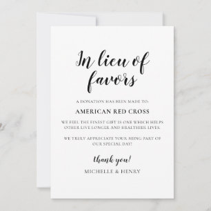 Invitation Panneau de don de mariage en remplacement des fave