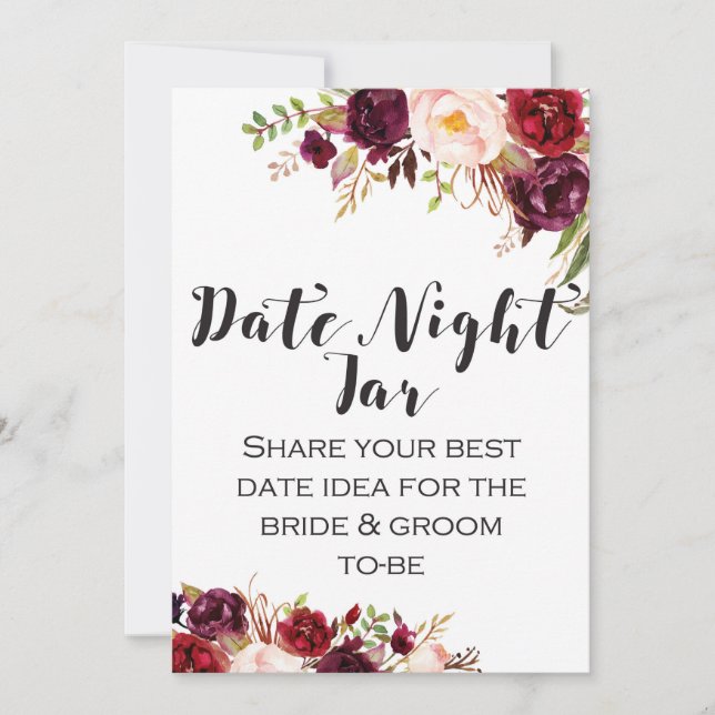 Invitation Panneau de fleurs Boho Bourgogne 5x7" (Devant)