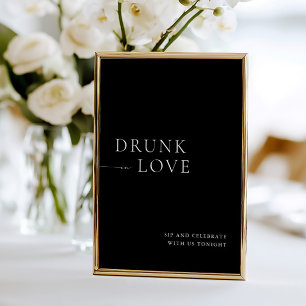 Invitation Panneau de la barre de Mariage moderne White Drunt