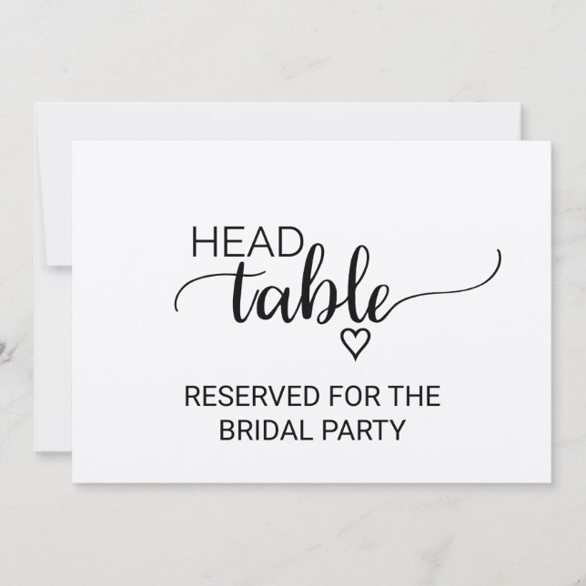 Invitation Panneau de la table de tête du Mariage Faux Kraft  (Devant)