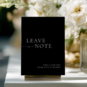 Invitation Panneau de livre d'or minimaliste noir et blanc