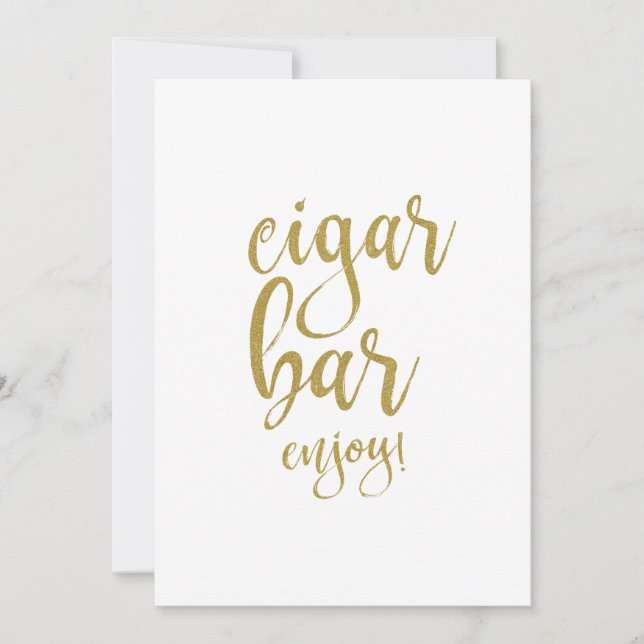Invitation Panneau de mariage abordable Cigar Bar Gold Glitte (Devant)