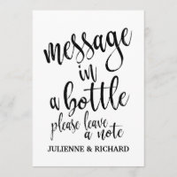 Panneau de mariage abordable Message dans une bout