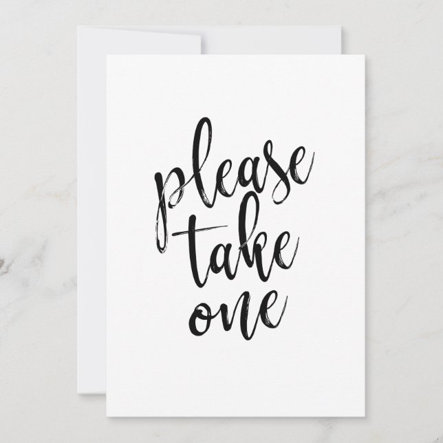 Invitation Panneau de mariage abordable 'Prenez-en un' (Devant)