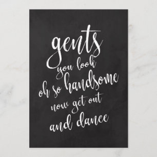 Invitation Panneau de mariage ardoise Salle de bains messieur