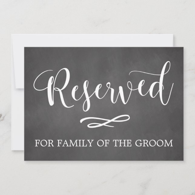 Invitation Panneau de mariage avec places réservées en callig (Devant)