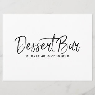 Invitation Panneau de mariage "Bar à desserts" lettrage man