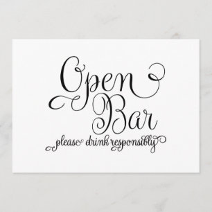 Invitation Panneau de mariage bar ouvert