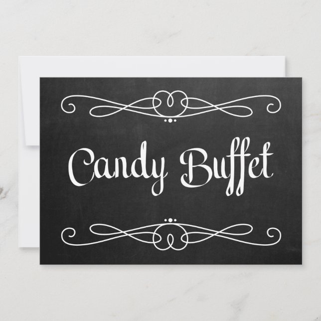 Invitation Panneau de mariage "Candy Buffet" style tableau no (Devant)