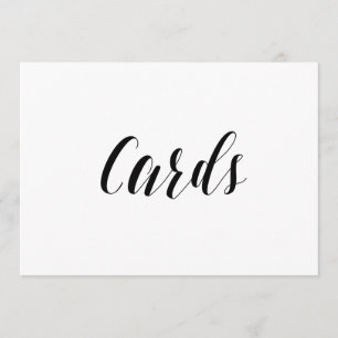 Invitation Panneau de mariage "Cartes" de style calligraphiqu