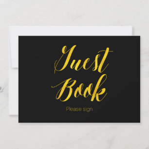 Invitation Panneau de mariage chic en faux or « Livre d'or »