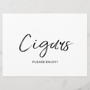 Invitation Panneau de mariage "Cigares"   Lettres manuscrites