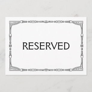 Invitation Panneau de mariage de style Art déco "Réservé"