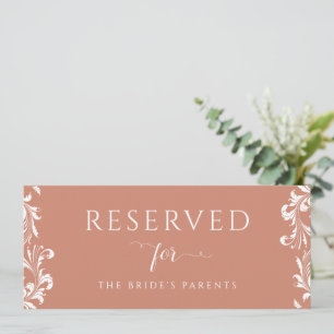 Invitation Panneau de mariage élégant en terre cuite vintage