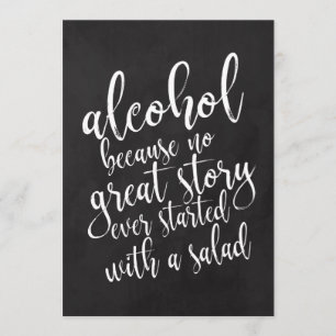 Invitation Panneau de mariage en ardoise abordable Bar à alco