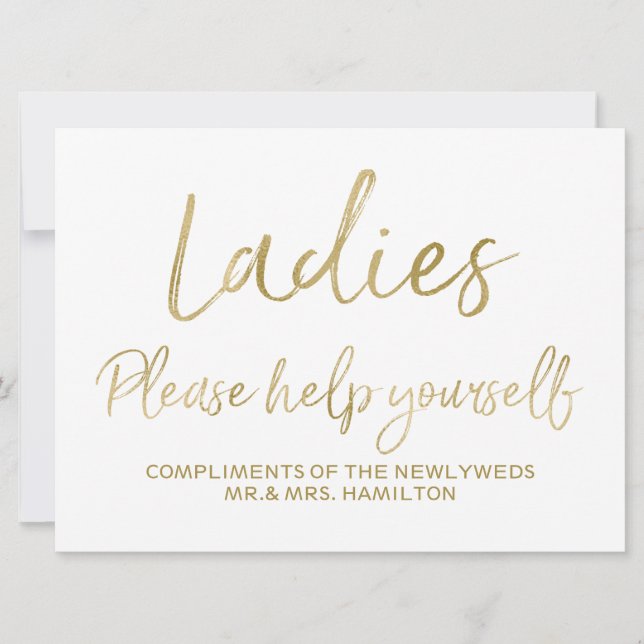 Invitation Panneau de mariage Mesdames Servez-vous (Devant)