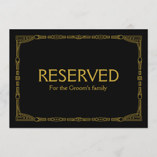 Invitation Panneau de mariage personnalisé "Réservé" en or de