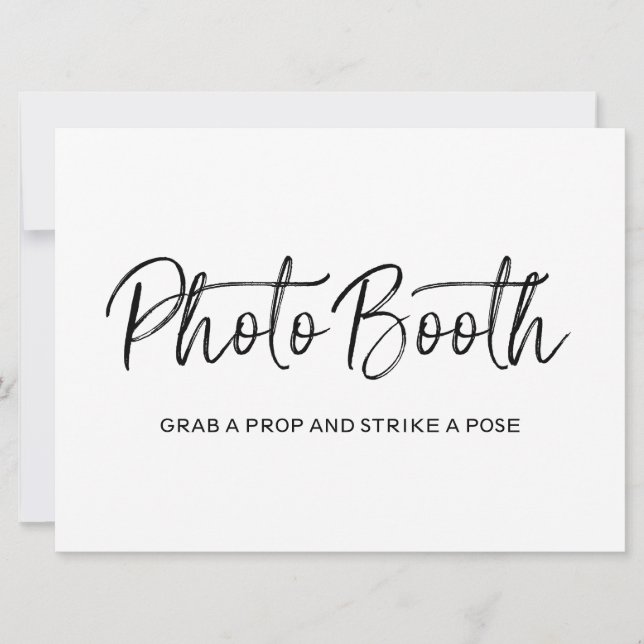 Invitation Panneau de mariage "Photobooth" | Lettres élégante (Devant)
