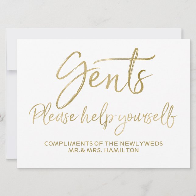 Invitation Panneau de mariage pour hommes, servez-vous (Devant)