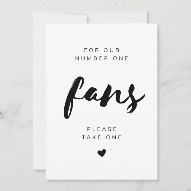 Invitation Panneau de mariage SAMMI Minimal Take A Fan (Devant)