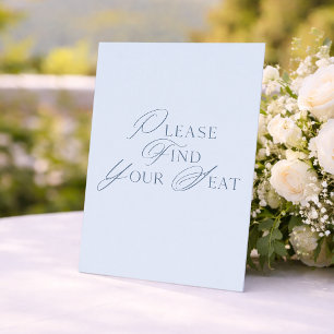 Invitation Panneau de mariage 'Script Bleu, Trouvez Votre Pla