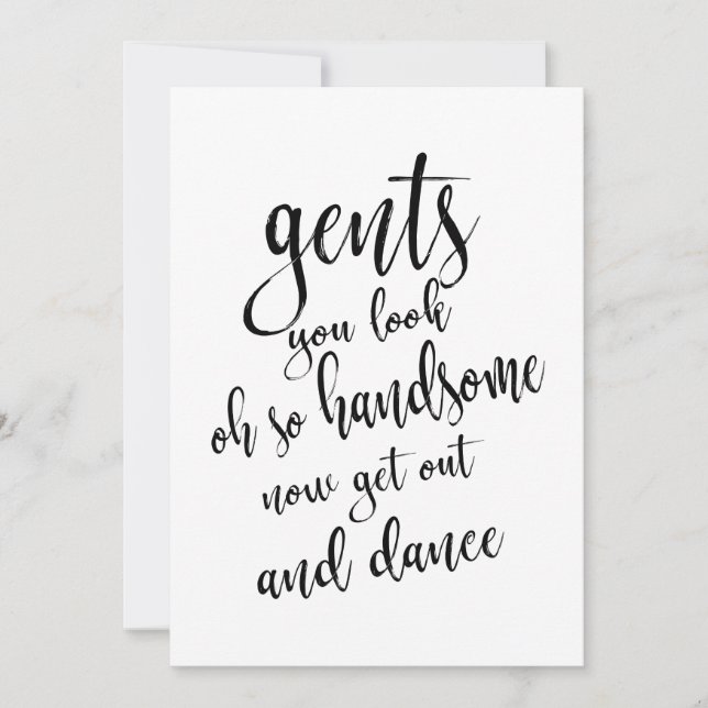 Invitation Panneau de salle de bain pour hommes Mariage abord (Devant)