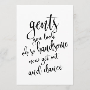 Invitation Panneau de salle de bain pour hommes Mariage abord