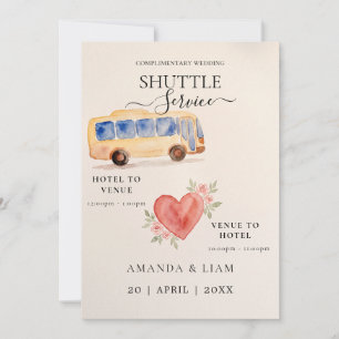 Invitation Panneau de service de navette de mariage moderne é