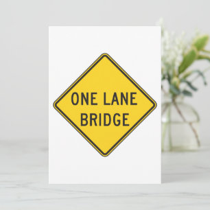 Invitation Panneau de signalisation de pont à une voie jaune