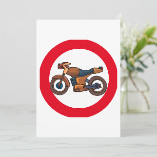 Invitation Panneau de signalisation 'Interdiction aux motos'