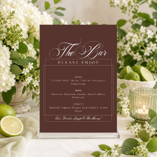 Invitation Panneau de signalisation marron classique calligra
