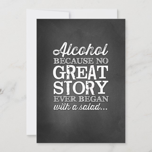 Invitation Panneau de table 5x7 Chalkboard Parce que l'alcool (Devant)