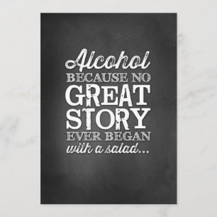 Invitation Panneau de table 5x7 Chalkboard Parce que l'alcool