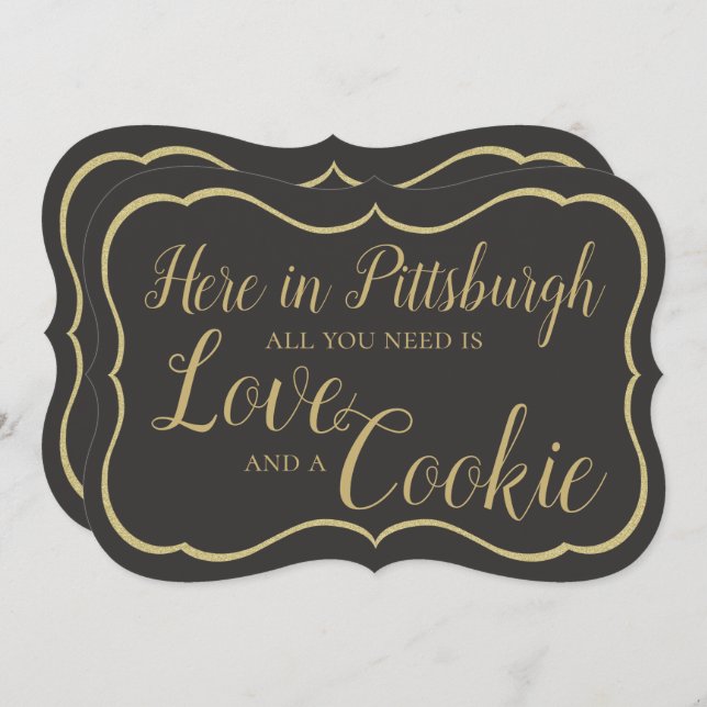 Invitation Panneau de table de cookies de Pittsburgh (Devant / Derrière)