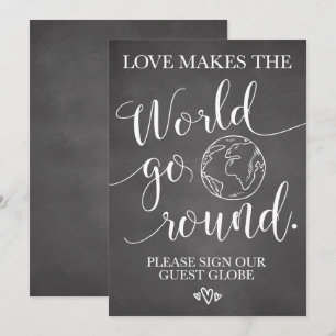 Invitation Panneau de table de mariage Guest Globe