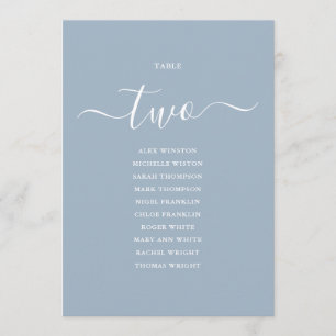 Invitation Panneau de table numéro 2 de graphique de sièges d