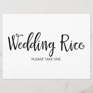 Invitation Panneau de table pour l'envoi de riz de mariage