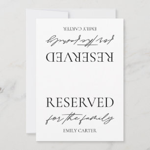 Invitation Panneau de tente de table réservée pour mariage bl