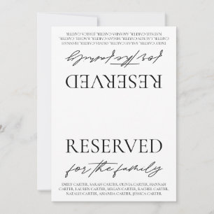 Invitation Panneau de tente de table réservée pour mariage bl