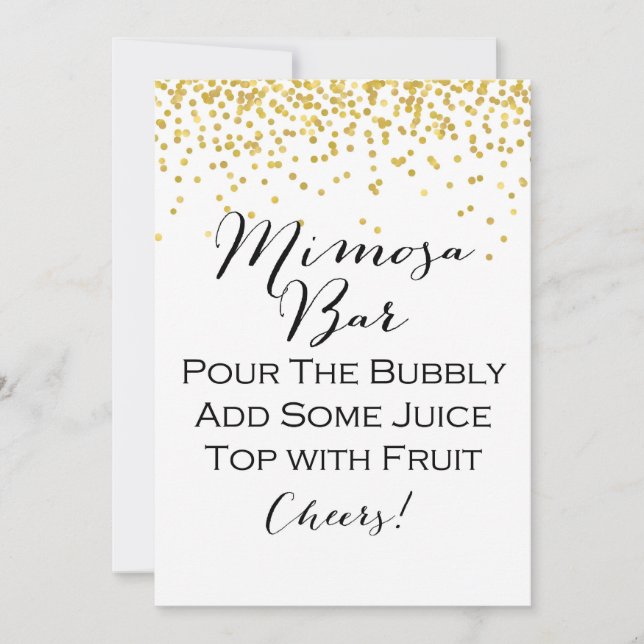 Invitation Panneau Gold Mimosa Bar 5x7" Taille (Devant)
