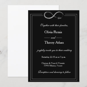 Invitation Panneau Infinity Noir et blanc Unique Mariage Chic