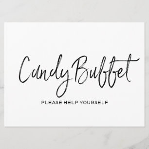 Invitation Panneau Mariage "Candy buffet" Élégant