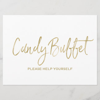 Invitation Panneau Mariage "Candy buffet" | Or élégant