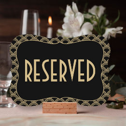 Invitation Panneau réservé Mariage de Gatsby Black & Gold des