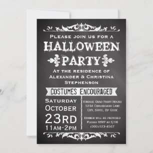 Invitation Panneau vintage Chalkboard Halloween