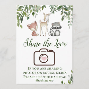 Invitation Panneau Woodland - Partagez le hashtag Love Sign 5