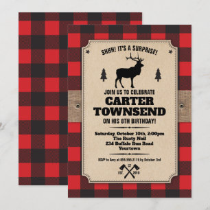Invitation Panneaux d'Elk Kraft Plaid de Russe Buffalo