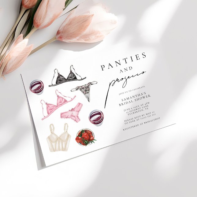 Invitation Panneaux et Fête des mariées de lingerie Prosecco (Créateur téléchargé)