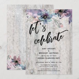 Invitation Panneaux patinés Fleurs Lumières Célébrons
