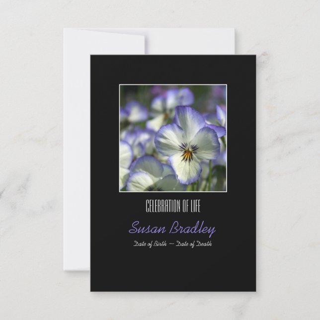 Invitation Pansies 2 Service commémoratif des célébrations de (Devant)